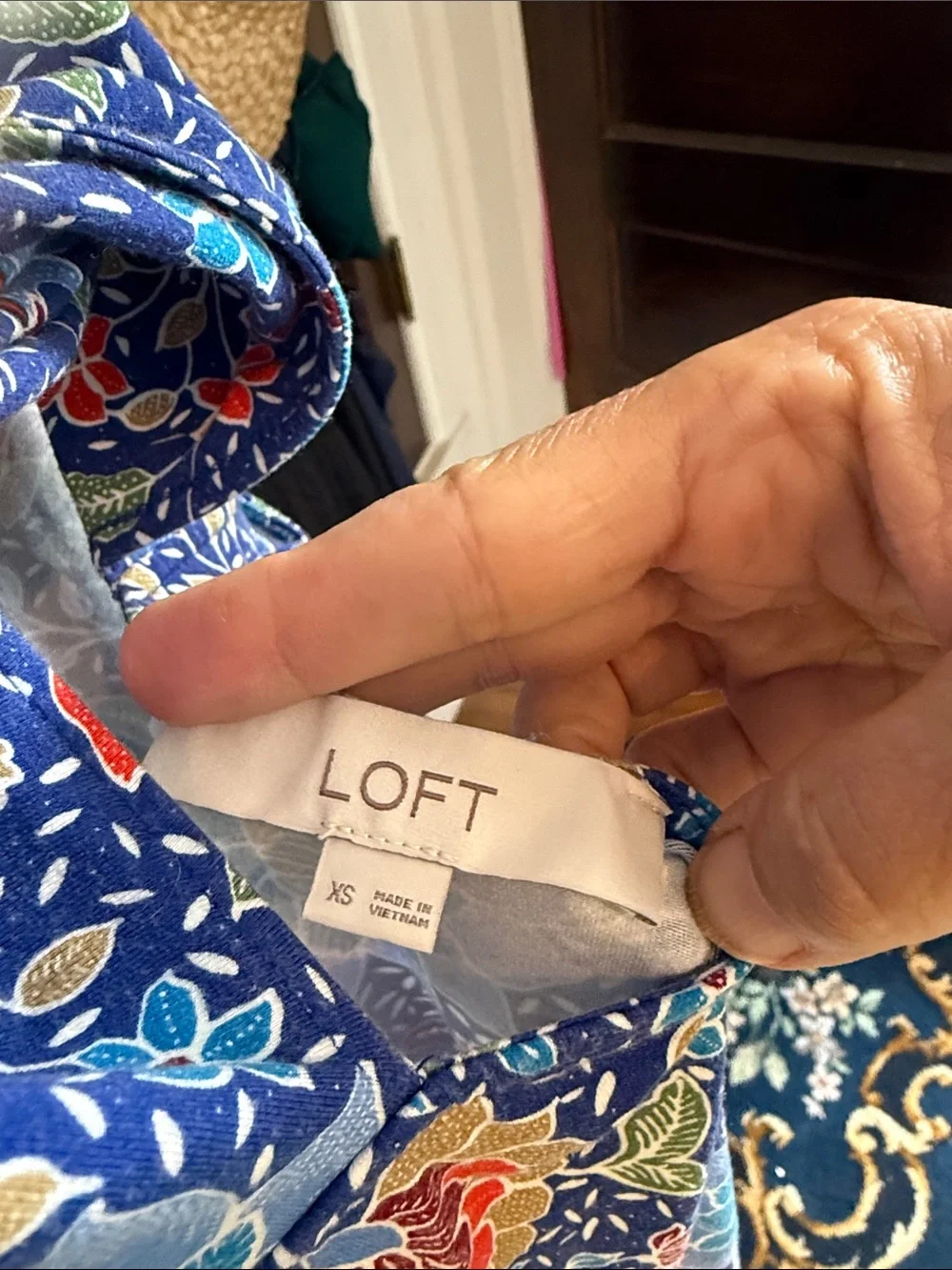 LOFT Blue Floral Sleeveless Dress with Back Cutout-‎ worn about 5x-99 retail